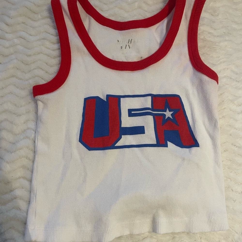 USA patriotic crop tank top